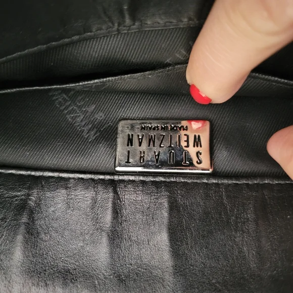 Y2K Stuart‎ Weitzman Black Vegan Snakeskin Embossed Shoulder Bag/Purse